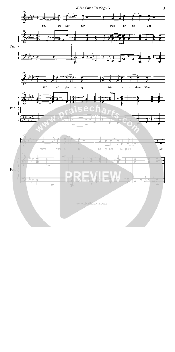 We've Come To Magnify Lead & Piano (Heath Jarvis)