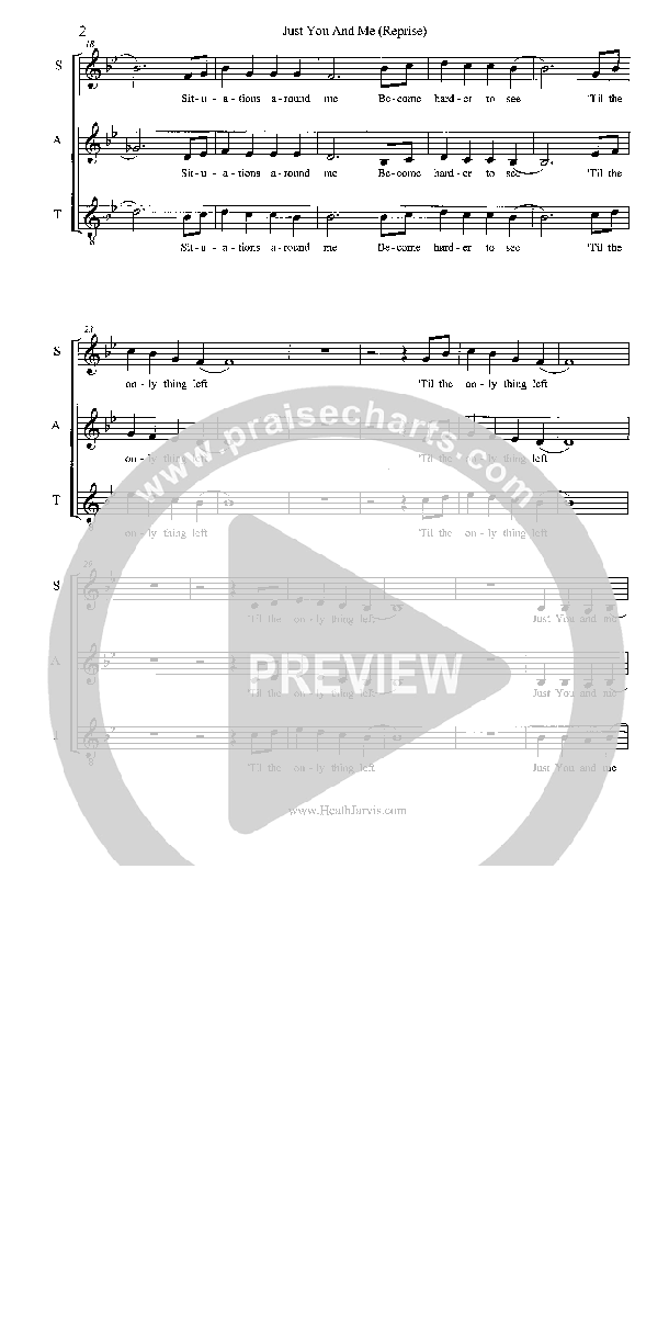 Just You And Me (Reprise) Lead Sheet (SAT) (Heath Jarvis)