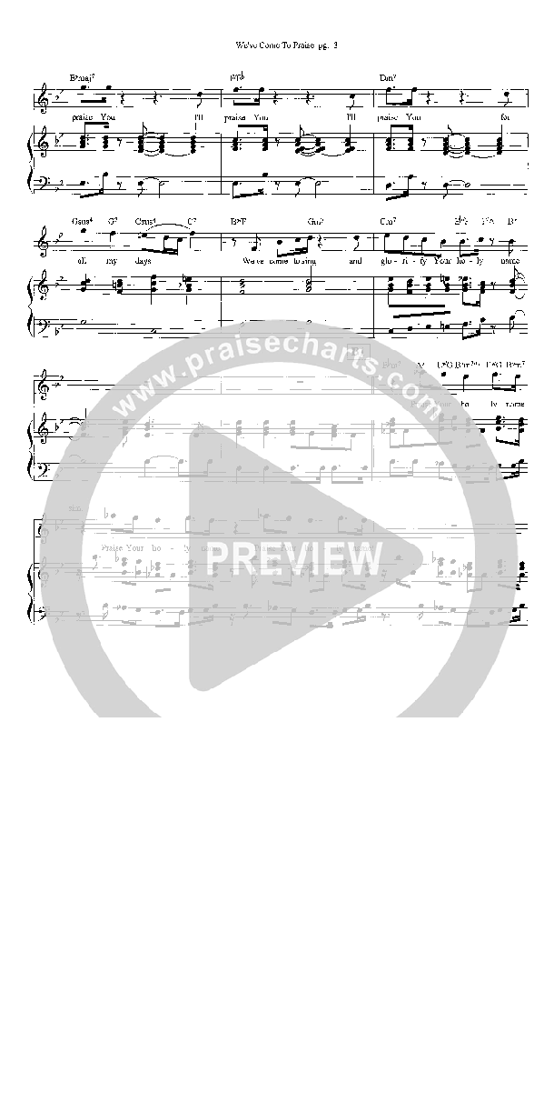 We've Come To Praise Lead & Piano (Heath Jarvis)