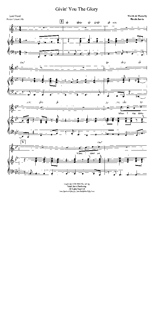 Givin' You The Glory Lead & Piano (Heath Jarvis)