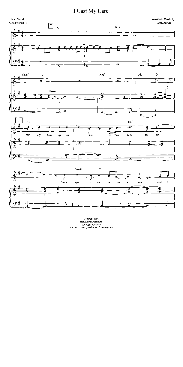 I Cast My Care Lead & Piano (Heath Jarvis)