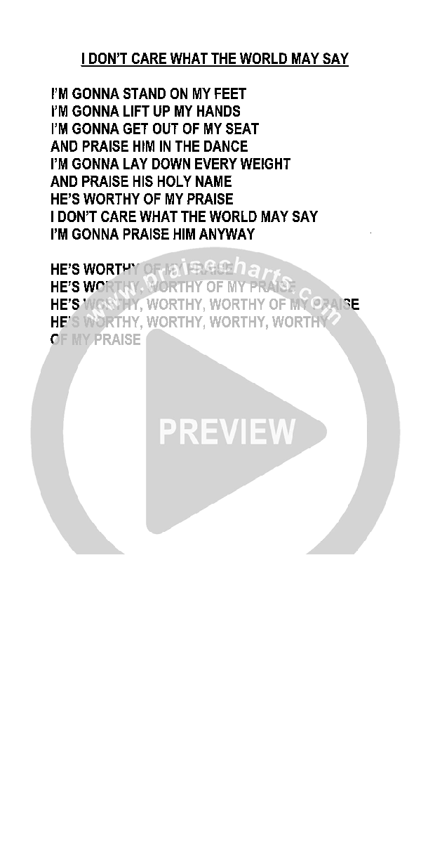I Don't Care What The World May Say Chords & Lyrics (Heath Jarvis)
