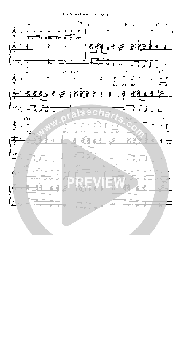 I Don't Care What The World May Say Lead & Piano (Heath Jarvis)