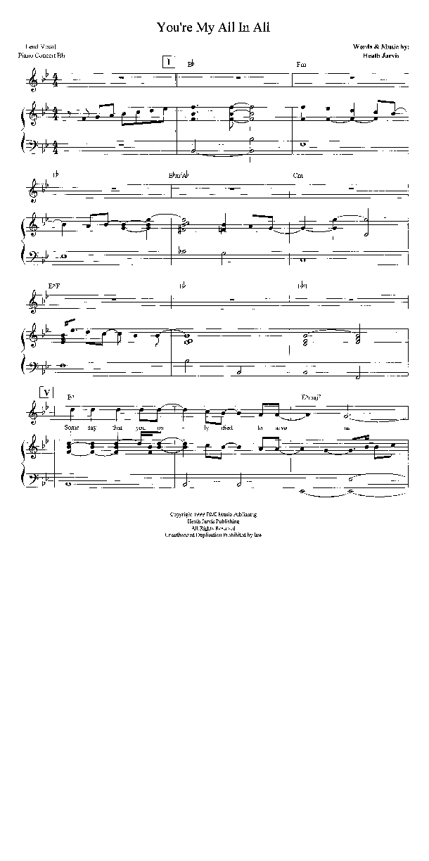 You're My All In All Lead & Piano (Heath Jarvis)
