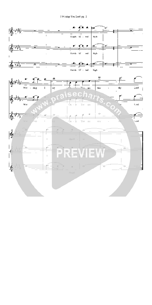 I Worship You Lord Lead Sheet (SAT) (Heath Jarvis)