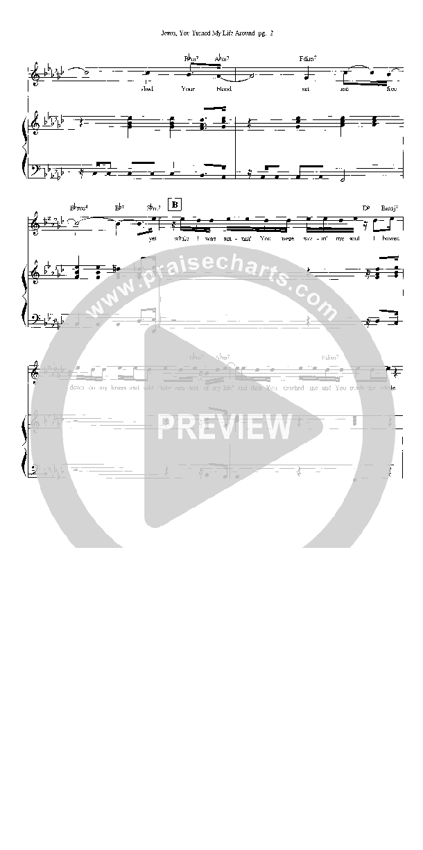 Jesus You Turned My Life Around Lead & Piano (Heath Jarvis)