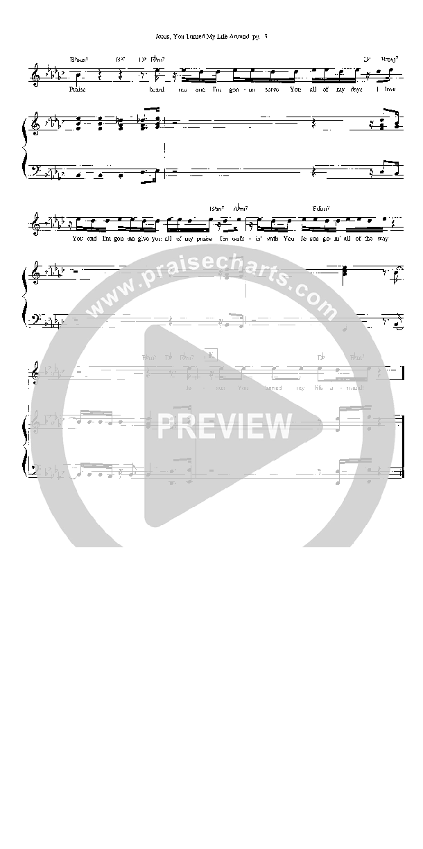 Jesus You Turned My Life Around Lead & Piano (Heath Jarvis)