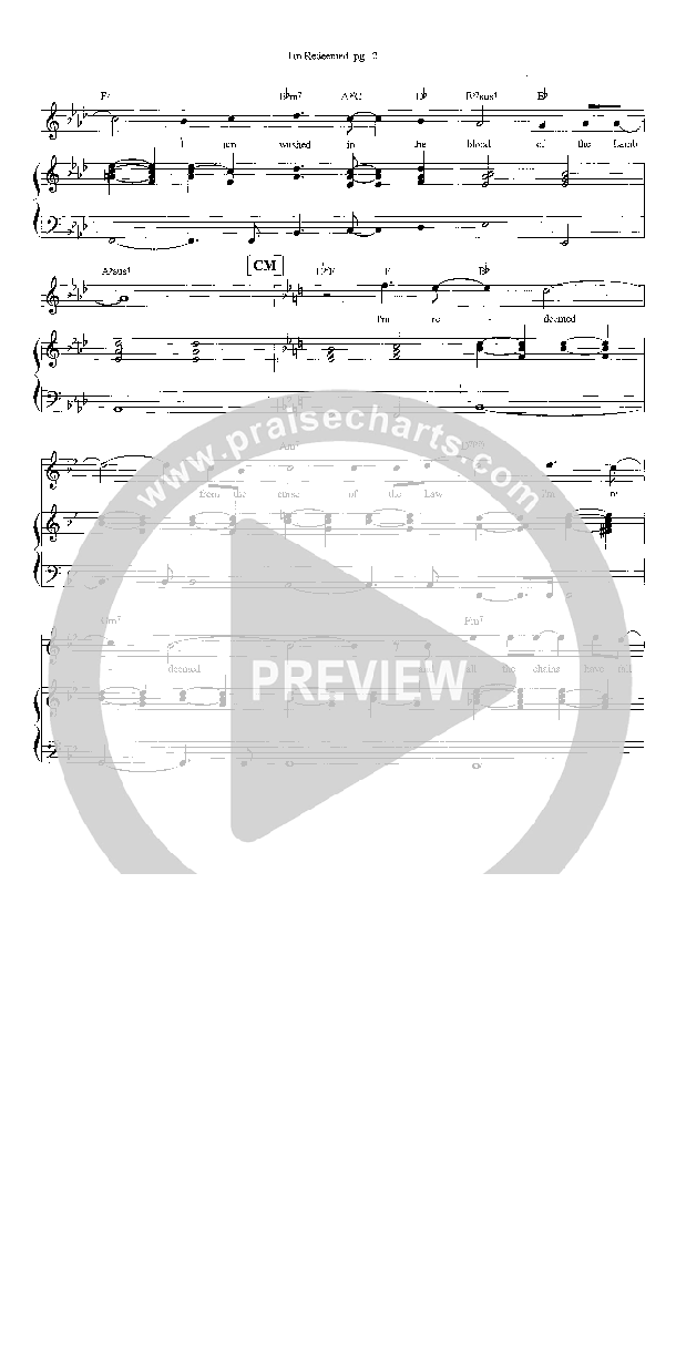 I'm Redeemed Lead Sheet (Heath Jarvis)