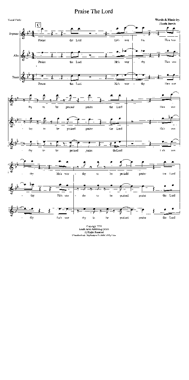 Praise The Lord Lead Sheet (SAT) (Heath Jarvis)