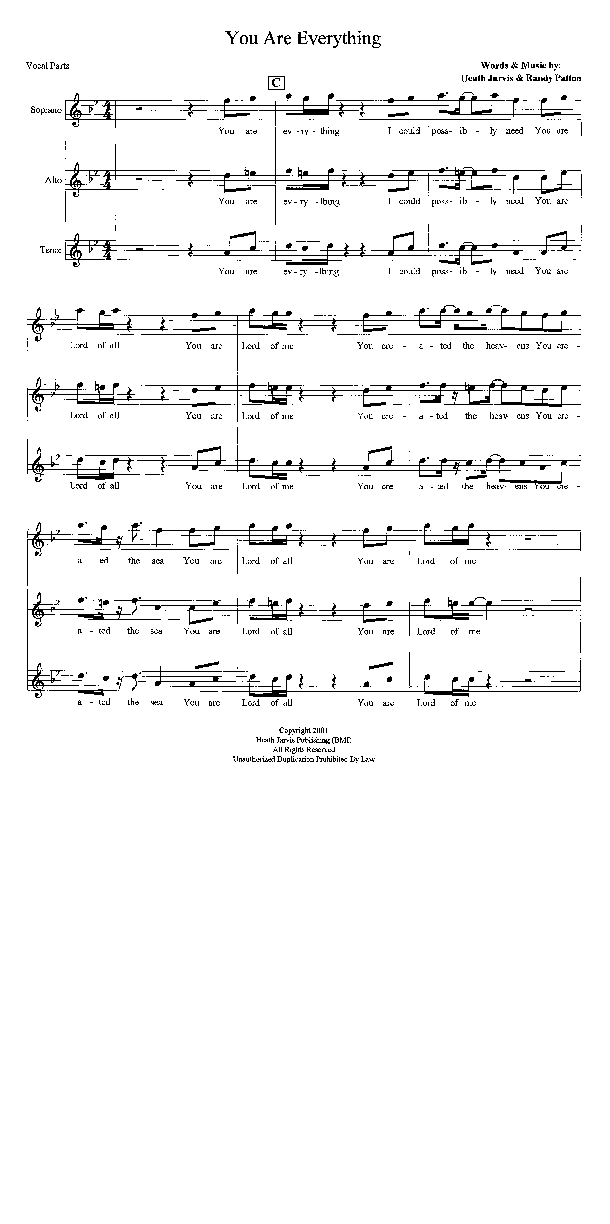 You Are Everything Lead Sheet (SAT) (Heath Jarvis)