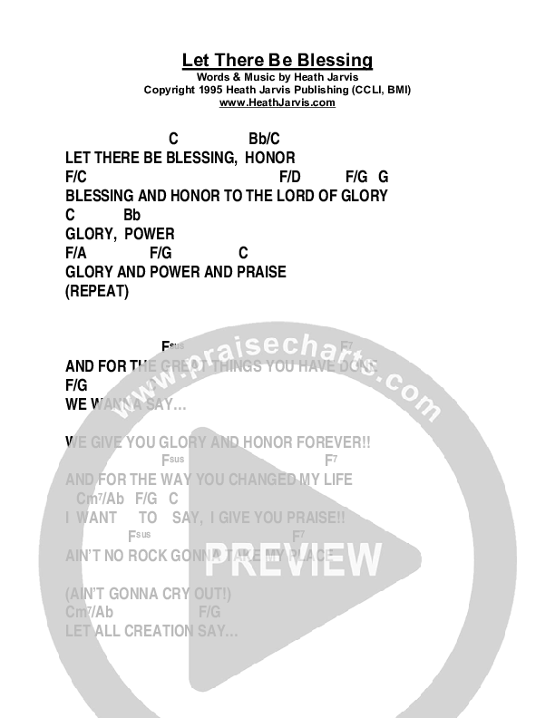 Let There Be Blessing Chords & Lyrics (Heath Jarvis)