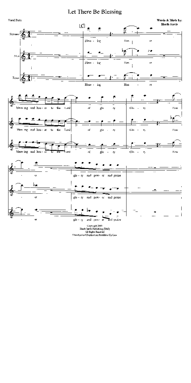 Let There Be Blessing Lead Sheet (SAT) (Heath Jarvis)