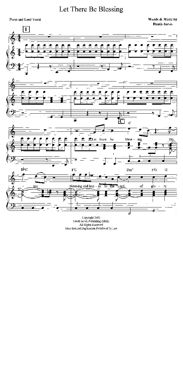 Let There Be Blessing Lead & Piano (Heath Jarvis)