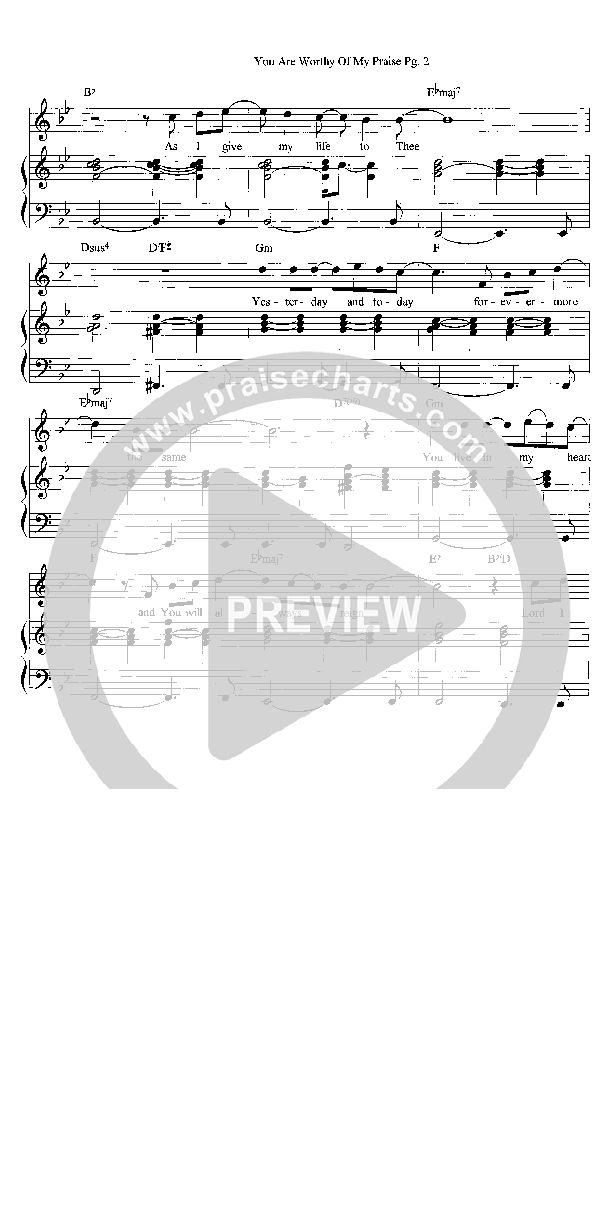 You Are Worthy Of My Praise Lead & Piano (Heath Jarvis)