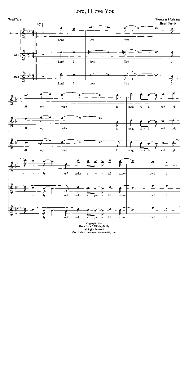 Lord I Love You Lead Sheet (SAT) (Heath Jarvis)