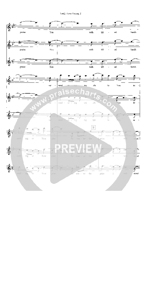 Lord I Love You Lead Sheet (SAT) (Heath Jarvis)