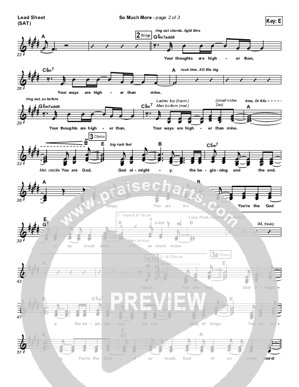 So Much More Lead Sheet (Equippers Church)