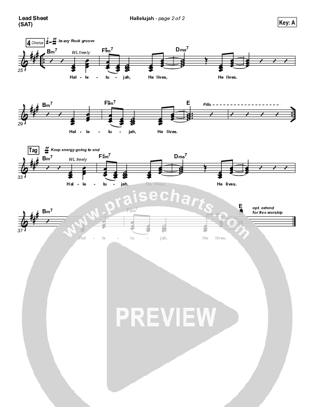 Hallelujah Lead Sheet (Equippers Church)