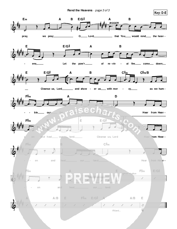 Rend The Heavens Lead Sheet (Toby Baxley)
