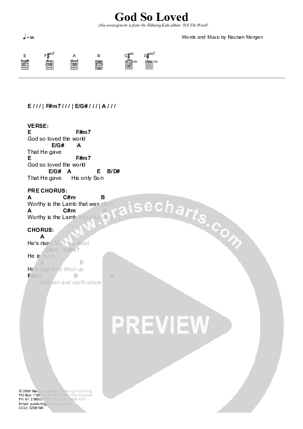 Your Love So High Chords PDF (Hillsong Worship) - PraiseCharts