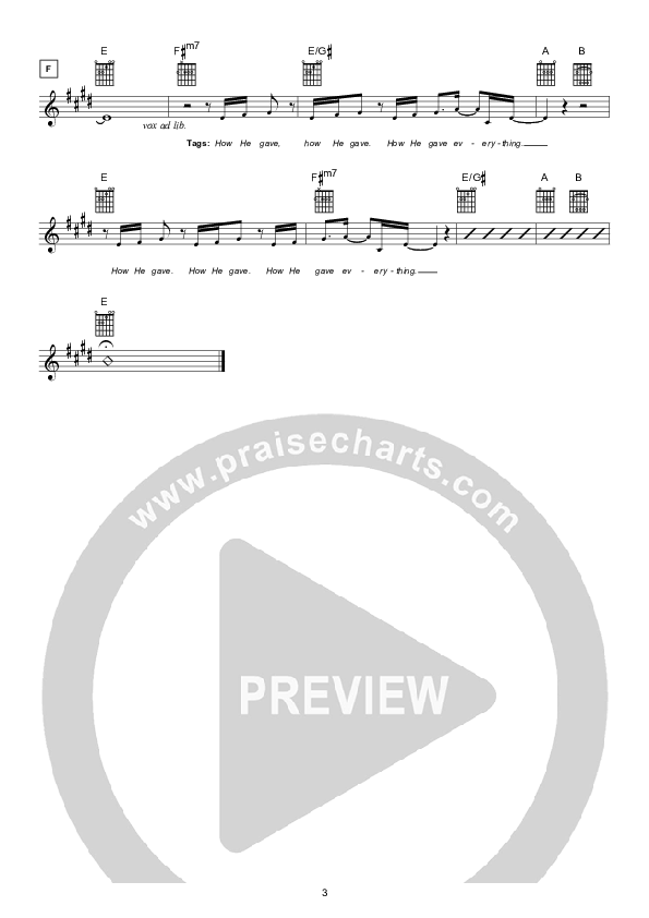 God So Loved Lead Sheet (Hillsong Kids)