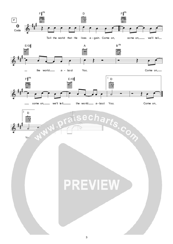 Tell The World Lead Sheet (Hillsong Kids)