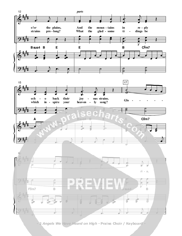 Angels We Have Heard On High Choir Sheet (Don Chapman)