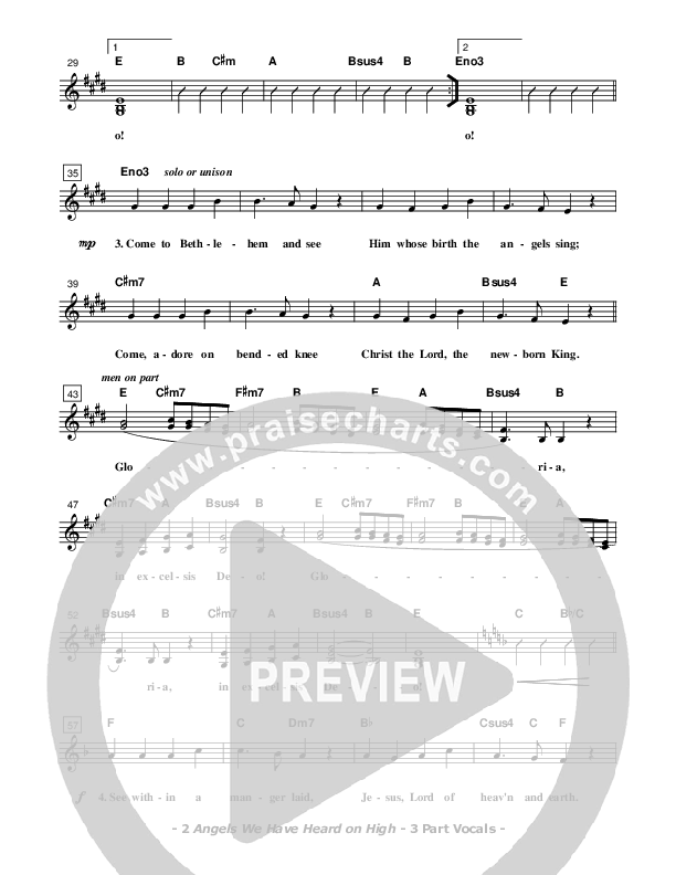 Angels We Have Heard On High Lead Sheet (SAT) (Don Chapman)