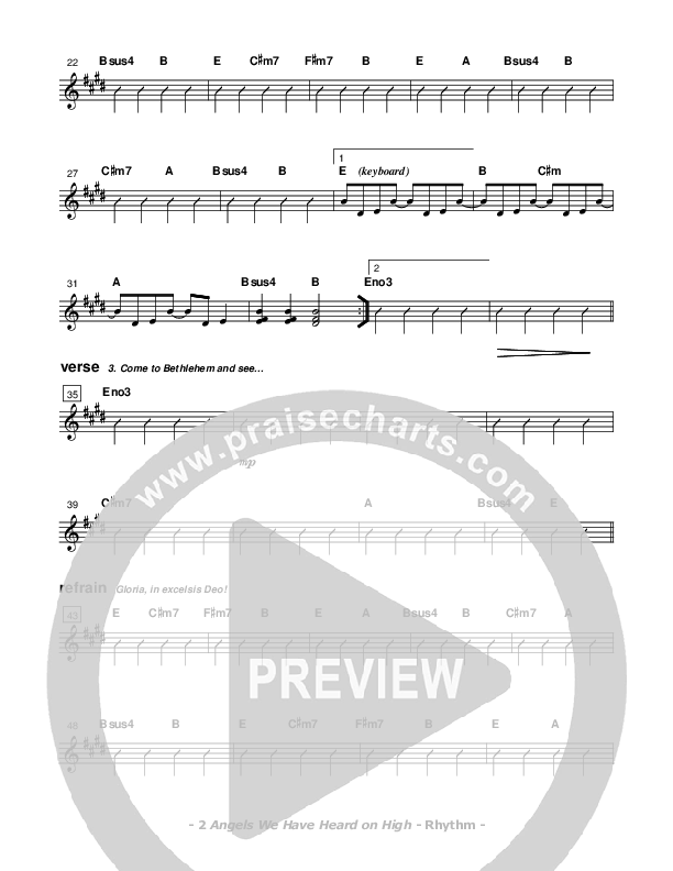 Angels We Have Heard On High Rhythm Chart (Don Chapman)