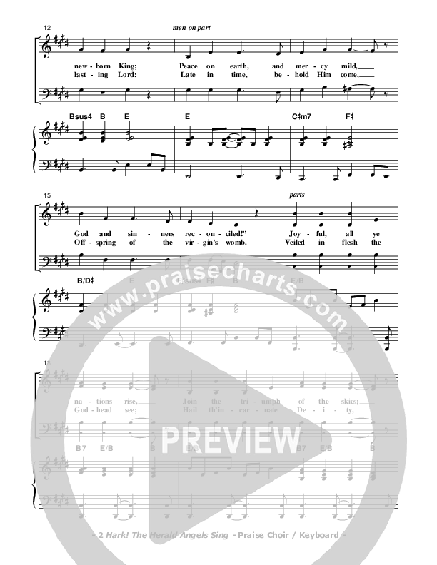 Hark The Herald Angels Sing Choir Sheet (Don Chapman)