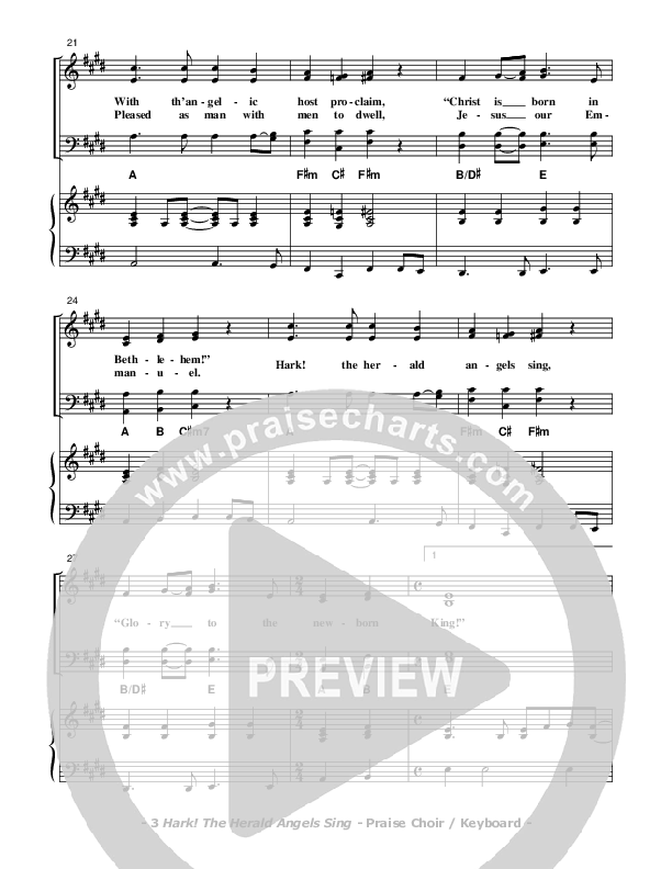 Hark The Herald Angels Sing Choir Sheet (Don Chapman)