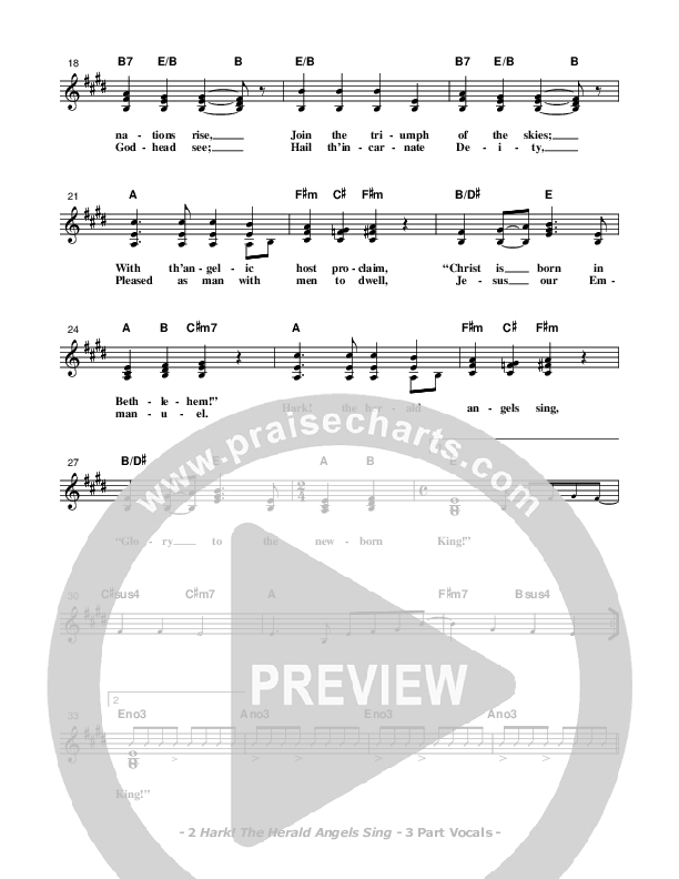 Hark The Herald Angels Sing Lead Sheet (SAT) (Don Chapman)