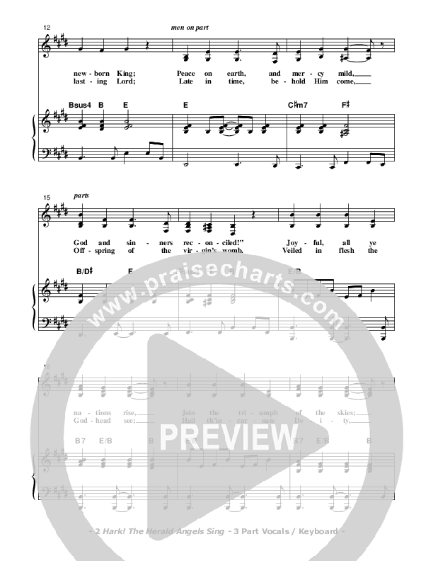 Hark The Herald Angels Sing Piano/Vocal (SAT) (Don Chapman)