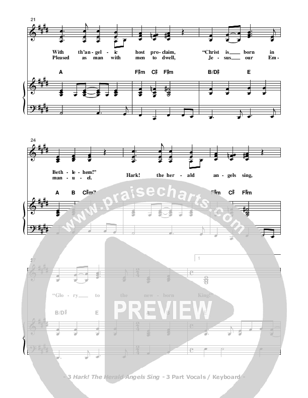 Hark The Herald Angels Sing Piano/Vocal (SAT) (Don Chapman)