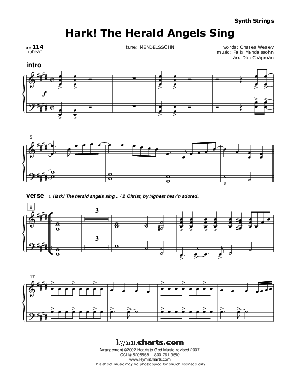 Hark The Herald Angels Sing Synth Strings (Don Chapman)