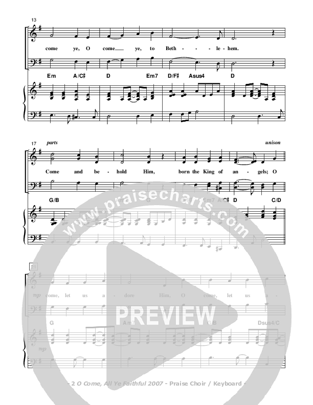 O Come All Ye Faithful Choir Sheet (Don Chapman)