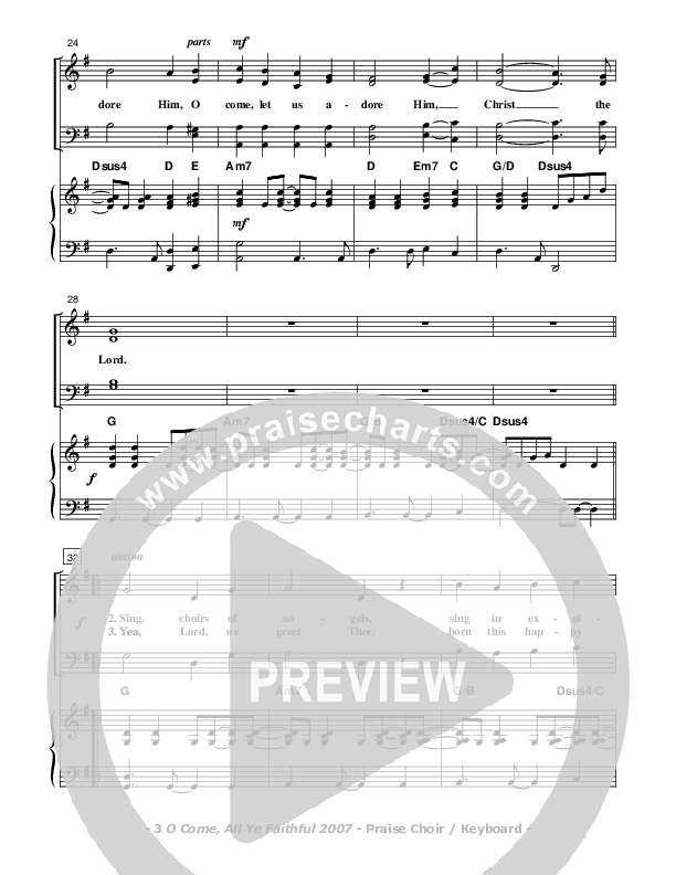 O Come All Ye Faithful Choir Sheet (Don Chapman)