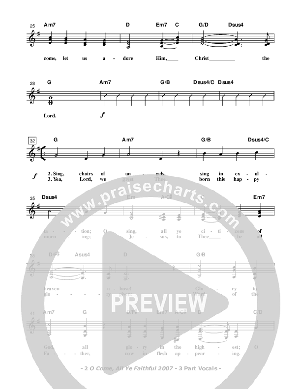 O Come All Ye Faithful Lead Sheet (SAT) (Don Chapman)
