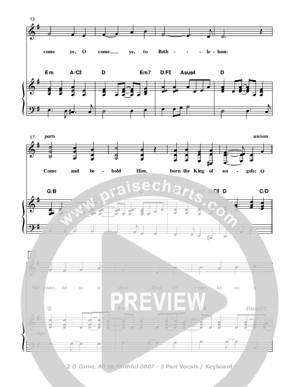 O Come All Ye Faithful Piano/Vocal (SAT) (Don Chapman)