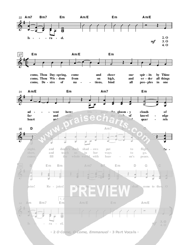 O Come O Come Emmanuel Lead Sheet (SAT) (Don Chapman)
