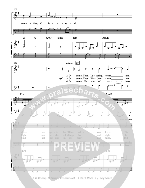 O Come O Come Emmanuel Piano/Vocal (Don Chapman)