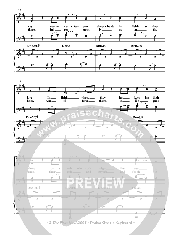 The First Noel Choir Sheet (Don Chapman)