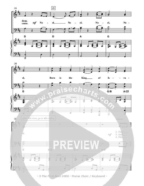 The First Noel Choir Sheet (Don Chapman)