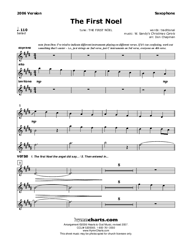 The First Noel Saxophone (Don Chapman)