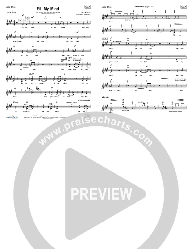 Fill My Mind Lead Sheet (Rick Muchow)