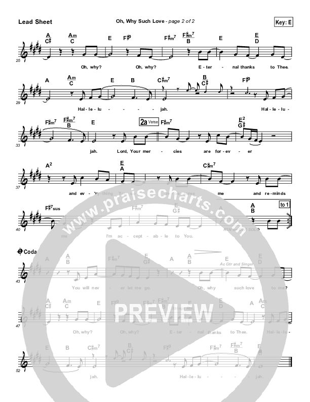 Oh Why Such Love Lead Sheet (Rick Muchow)