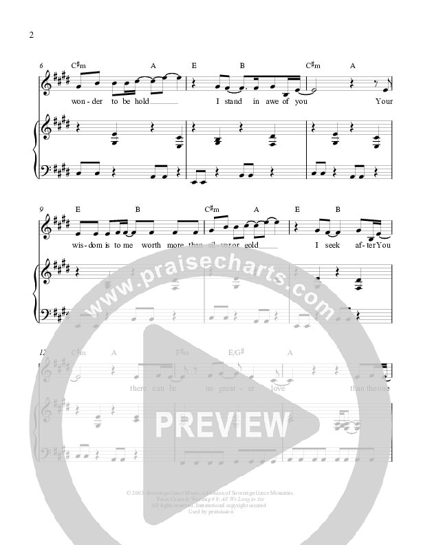 Your Beauty And Your Majesty Lead & Piano (Sovereign Grace)