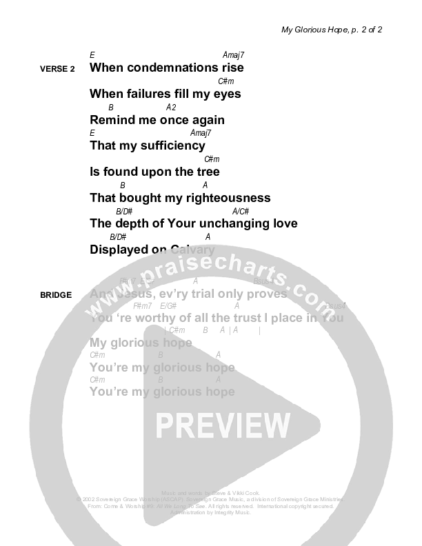 My Glorious Hope Chords & Lyrics (Sovereign Grace)