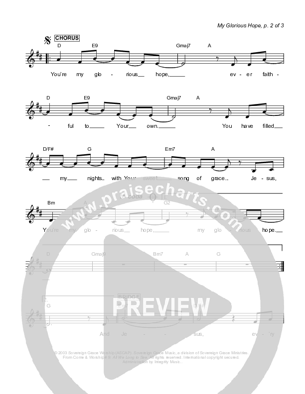 My Glorious Hope Lead Sheet (Sovereign Grace)