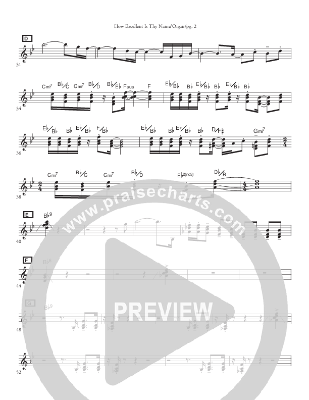 How Excellent Is Thy Name (Instrumental) Organ (John Carlson)